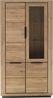Vitrine >GRENO< in natur geölt, Wildeiche teilmassiv - 107x200x40cm (BxHxT) Bild 2