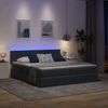 vidaXL Bett mit LED-Lichtleisten Dunkelgrau 200 x 200 cm Samt 3371616 Bild 5