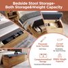 Novelux Doppelbett 180x200 Holzbett Eiche mit Nachttischen & Bettbank – Klappbares Kopfteil, USB-Leselampe, Stauraum & Lattenrost Bild 4
