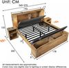 Novelux Doppelbett 180x200 Holzbett Eiche mit Nachttischen & Bettbank – Klappbares Kopfteil, USB-Leselampe, Stauraum & Lattenrost Bild 2