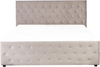 Bett mit Stauraum AMIENS 160 x 200 cm Samtstoff Taupe Bild 5