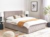 Bett mit Stauraum AMIENS 160 x 200 cm Samtstoff Taupe Bild 3