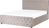 Bett mit Stauraum AMIENS 160 x 200 cm Samtstoff Taupe Bild 4