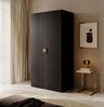 Selsey 'Moonir' Kleiderschrank 2-türig mit Kleiderstange, schwarz 200 x 100 x 57 cm Bild 3