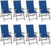 vidaXL Verstellbare Gartenstühle mit Auflagen 8 Stk. Grau Akazienholz 3075151 Bild 1