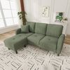 Merax 166 cm L-förmiges Ecksofa mit Chaiselongue – 3-Sitzer Sofa, Cordstoff, Kunststoffbeine, Grün Bild 2