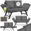 KESSER® Gartenbank Polyrattan Luna mit Liegefunktion Gartensofa 4-in-1 Verstellfunktion Gartencouch Wetterfest, Balkonsofa Verstellbare Armlehnen, Extra Dicke & Weiche Polster, Garten/Balkon/Terrasse Schwarz / Anthrazit Bild 4