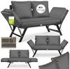 KESSER® Gartenbank Polyrattan Luna mit Liegefunktion Gartensofa 4-in-1 Verstellfunktion Gartencouch Wetterfest, Balkonsofa Verstellbare Armlehnen, Extra Dicke & Weiche Polster, Garten/Balkon/Terrasse Schwarz / Anthrazit Bild 1