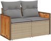 vidaXL 5-tlg. Garten-Sofagarnitur mit Kissen Beige Poly Rattan 3227599 Bild 3