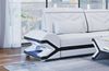 Mini Ecksofa Napoli L Form aus Leder - Büffelleder - weiß-schwarz - Rechts Bild 5
