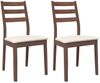 vidaXL Esszimmerstühle mit Kissen 2 Stk. Braun Massivholz Gummibaum 4102515 Bild 2