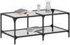vidaXL Couchtisch mit Glasplatte Transparent 98,5x50x40 cm Stahl 845980 Bild 3