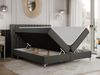 Boxspringbett mit 2 Bettkästen Matratze und Topper - MILEN - 200x200cm - Dunkelgrau Kunstleder - H3 Bild 2