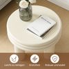 Hometopia Beistelltisch rund Beige, moderner Kaffeetisch Creme, Ø 48 cm, Höhe 35 cm Bild 2