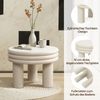 Hometopia Beistelltisch rund Beige, moderner Kaffeetisch Creme, Ø 48 cm, Höhe 35 cm Bild 3