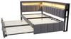OKWISH Schlafsofa Polsterbett Funktionsbett, Ausziehbett mit LED-Beleuchtung, Ablagefächern & USB- und Typ-C-Anschlüssen 90 x 200 & 90x190 cm, ohne Matratze Bild 4