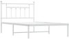 vidaXL Bettgestell mit Kopfteil Metall Weiß 107x203 cm 353582 Bild 3