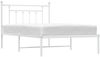 vidaXL Bettgestell mit Kopfteil Metall Weiß 107x203 cm 353582 Bild 5
