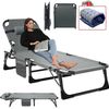Meulbaty Klappbett Gästebett, Sonnenliege, Campingbett, 220KG lastlager Gartenliege (1-St) mit 2,3-3cm Matratze Seitentasche und Kopfstütze Bild 4