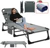 Meulbaty Klappbett Gästebett, Sonnenliege, Campingbett, 220KG lastlager Gartenliege (1-St) mit 2,3-3cm Matratze Seitentasche und Kopfstütze Bild 5