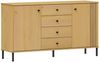 Sideboard 140x80cm 'Detroit' Kiefer massiv eichefarbig & schwarz Bild 4