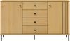 Sideboard 140x80cm 'Detroit' Kiefer massiv eichefarbig & schwarz Bild 2
