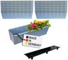 BURI 12 Euro-Paletten Blumenkästen-Einsätze inkl. Bewässerungsmatte | 37,3cm Grau | Pflanzkasten für Europalette Palette | Balkonkasten | Blumentopf | aus stabilen Kunststoff | Made in Germany Bild 2