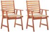 vidaXL Garten-Essstühle 2 Stk. mit Kissen Massivholz Akazie 3064323 Bild 1