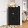Schuhschrank mit 6 Fächern & Klapptüren, 70 x 24 x 120 cm, Schwarz Bild 5