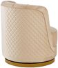 Drehsessel Beige 68 x 57 cm Samt mit Diamantsteppung und goldenem Sockel Bild 4