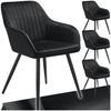 tectake Esszimmerstuhl Stuhl Marilyn, Samtoptik, gesteppt (Set, 4 St), Extra weicher Samtbezug mit stilvollem Steppmuster Bild 5