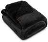 Wohndecke TEDY Teddy-Fleece kuschelige Sofadecke Sesselschoner Extra weich schwarz 70x160 cm schwarz Bild 4