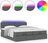 vidaXL Ottoman-Bett mit Matratzen & LEDs Dunkelgrau 200x200 cm Stoff 3312830 Bild 5