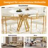 Runder Esstisch (100 x 100 x 76 cm), leichter und luxuriöser runder Tisch für 4-6 Personen, geeignet für Esszimmer und Wohnzimmer, goldene Beine, marmorierte Tischplatte aus MDF Bild 2