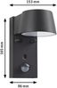 Paulmann 94714 LED Außenwandleuchte Capea Schwarz IP44 mit Sensor Goldlicht Bild 4