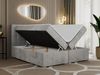 Boxspringbett, Deko Bed mit Matratze und Topper - SUSAN - 180x200cm - Hellgrau Velours - H3 Bild 2