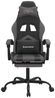 vidaXL Gaming-Stuhl mit Fußstütze Schwarz und Grau Kunstleder [3143906] Bild 3
