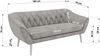 Sofa, Wohnzimmersofa PIRS 3, Skandinavisches Sofa 3-Sitzer, Sofa mit Wellenfederung, weiße Füße, Breite 180 cm Hoher Sitzkomfort - Hellgrau Velvet Bild 5