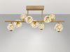 LED Deckenleuchte VIRINA 9-flammig Gold mit Kristall Glaskugeln, Breite 101cm Bild 3