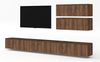 AX LIVING Lowboard TV modern Loriano Wohnwand 300 cm hängend Nussbaum Warmia Bild 4