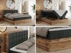 Boxspringbett mit Kopfteil und Topper, Polsterbett - ALBERO 1 - 160 x 200 cm - Dunkelgrau Stoff - H3 Bild 2