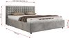 Polsterbett mit Holzlattenrost Doppelbett PAVO CLASSIC, hohe Kopfteil, Bettkasten mit Gasdruckfeder Multipocket Matratze - 200 x 200 cm - Hellgrau Velvet - ELORI LUX Bild 4