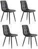 Furnishings Home Esszimmerstuhl 4er-Set Polsterstuhl mit Rückenlehne (4 St), Sitzfläche aus Samt Gestell aus Metall Bild 5
