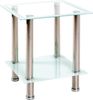 Beistelltisch Couchtisch Edelstahl Glas weiß 40x40x46cm Bild 1