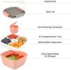 Salatbehälter Lunchbox Bento Box 3 Fächer 1500ml Dunkel Pink Bild 2