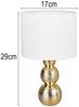 Tischleuchte LOVA mit Keramikfuß Gold & Stoffschirm Weiß, Höhe 29cm Bild 4