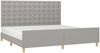 Doppelbett mit Kopfteil Stoff Hellgrau 200x200 cm Bild 3