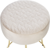 Hocker DELCO Helles Beige Samtstoff Bild 4