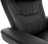 MCA Relaxsessel Montreal, Fernsehsessel Hocker, Echtleder 130kg belastbar ~ schwarz, honigfarben Bild 2