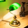 LED Tischleuchte, Vintage, Metall, messing, grün, H 36cm Bild 3